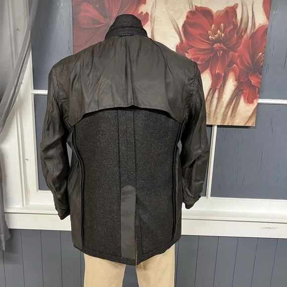 Brooks Brothers 👉Altered👈 Wool Cashmere Blazer Mens 43R Dark Gray/Brown